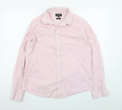 Jeff Banks Men’s Pink Pure Cotton Long Sleeve Button-Up Shirt Size 16