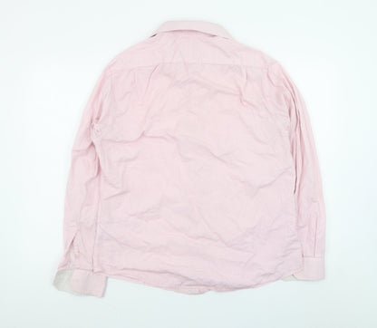 Jeff Banks Men’s Pink Pure Cotton Long Sleeve Button-Up Shirt Size 16