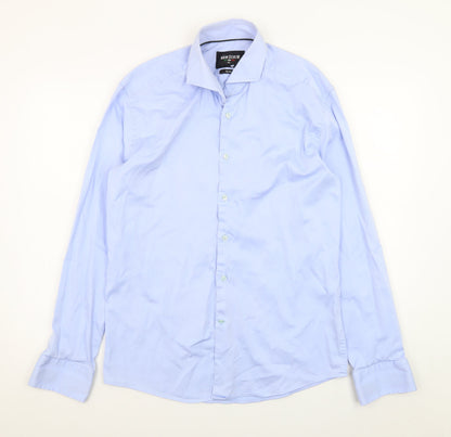WAM Denim Men Blue XL Slim Fit Long Sleeve Dress Shirt
