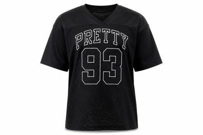 H&M Divided Women's Black XS V-Neck Mesh Jersey Top