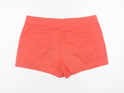 J.Crew Women's Orange Chino Shorts Size 10 Pleated Pockets Casual