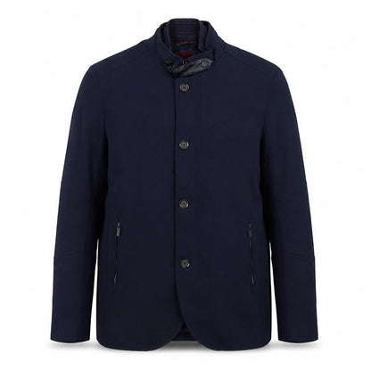 Zara Man Blue Basic Jacket Men's L 42 Stand-Up Collar Casual