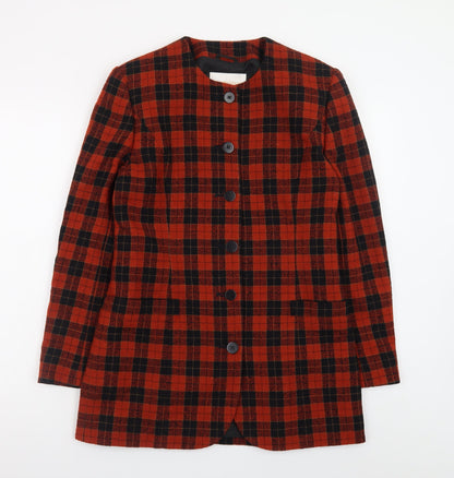 Country Casuals Women's Red Check Wool Blazer Jacket Size 8