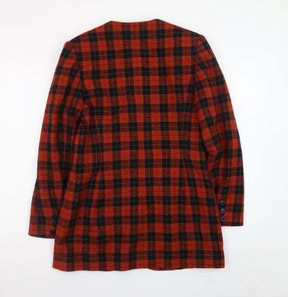 Country Casuals Women's Red Check Wool Blazer Jacket Size 8