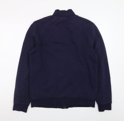 Lacoste Men Blue Full Zip Cotton Jacket Size M Regular Fit