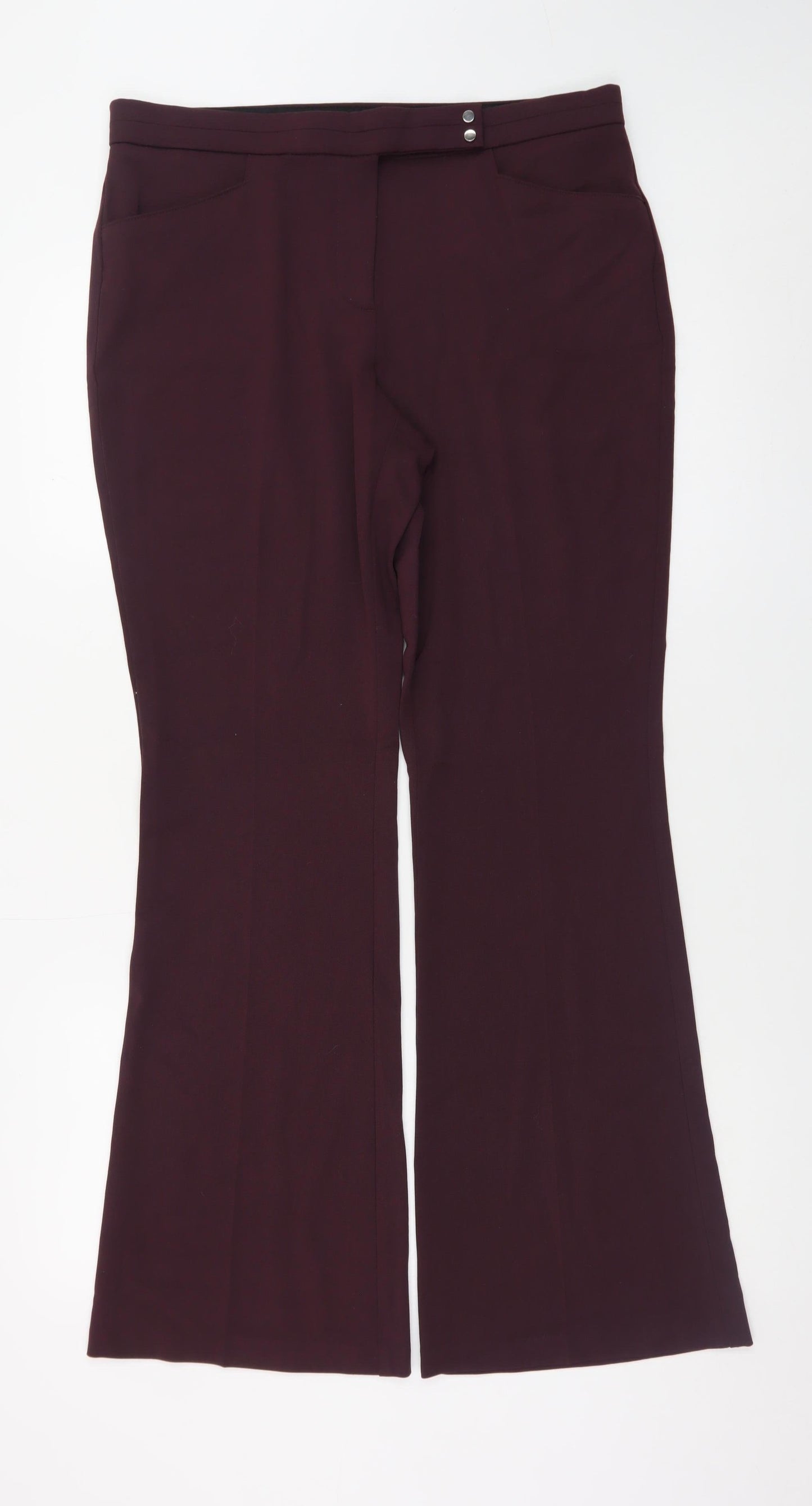 Marks and Spencer Women's Brown Flared Stretch Trousers Size 12