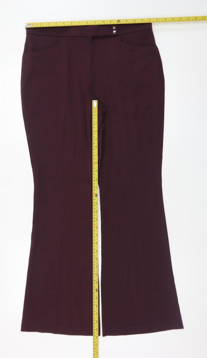 Marks and Spencer Women's Brown Flared Stretch Trousers Size 12