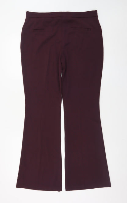 Marks and Spencer Women's Brown Flared Stretch Trousers Size 12