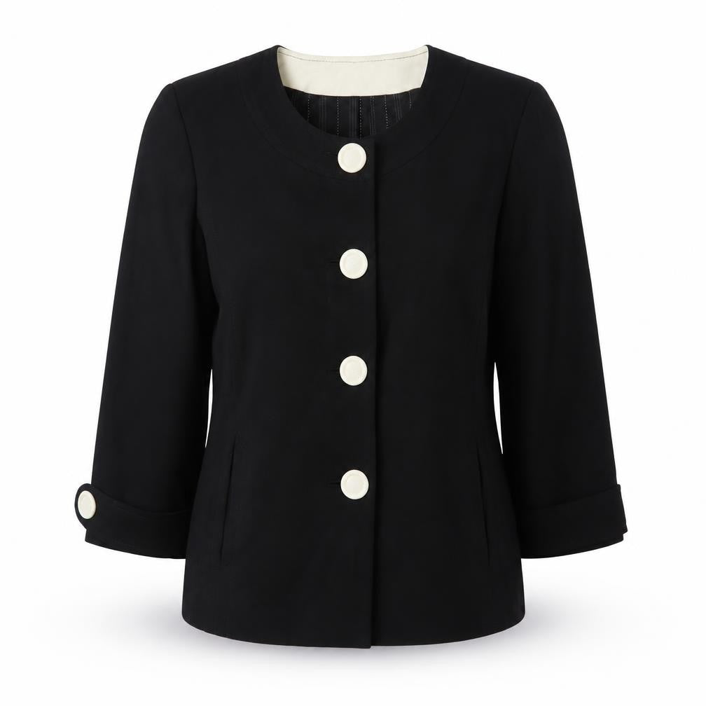 Laura Ashley Women's Black Suit Jacket UK 8 Classic Lined Blazer