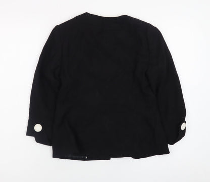 Laura Ashley Women's Black Suit Jacket UK 8 Classic Lined Blazer