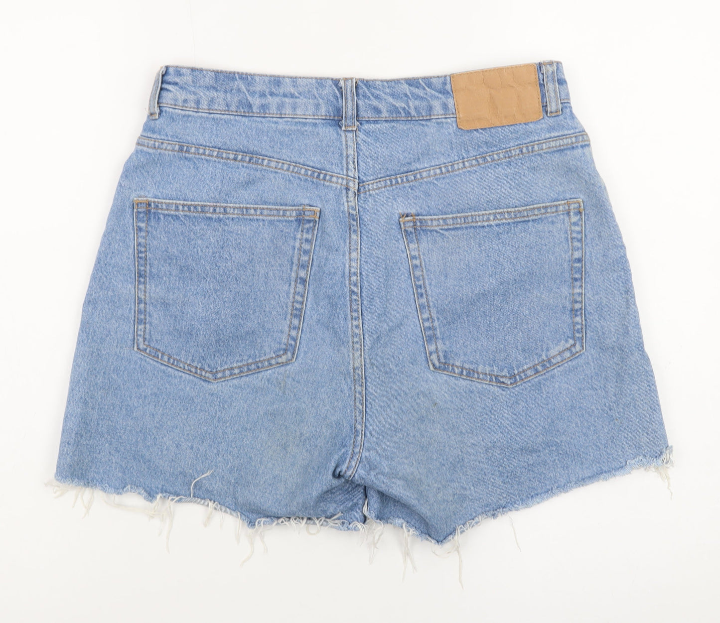 H&M Women Blue Denim High Rise Cut-Off Shorts Size 12