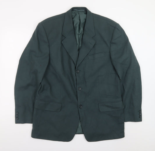 Burton Menswear Men Green Wool Blend 40 Blazer Regular Fit