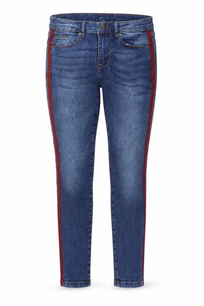 Khaadi Women Blue Skinny Jeans Size 8 Mid Rise Denim Stretch