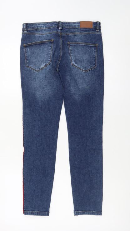 Khaadi Women Blue Skinny Jeans Size 8 Mid Rise Denim Stretch