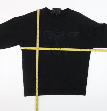 BOY London Men's Black Pullover Sweatshirt Small Logo Graphic