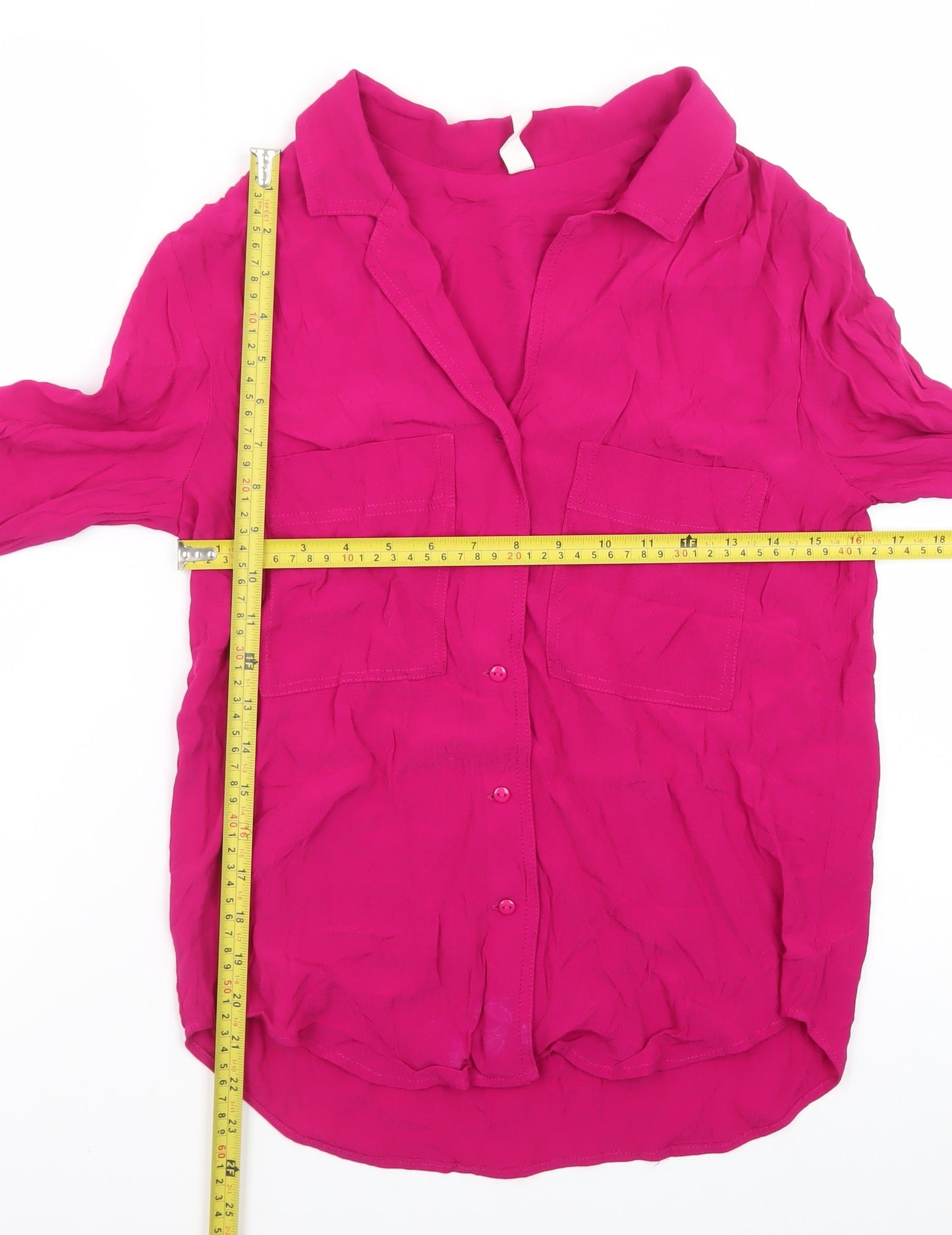 MNG Women’s Pink Long Sleeve Button-Up Blouse XS