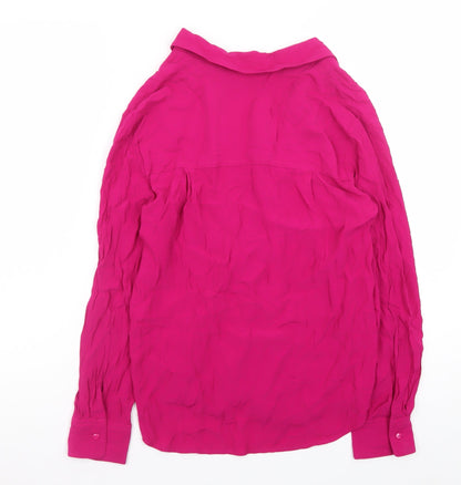 MNG Women’s Pink Long Sleeve Button-Up Blouse XS