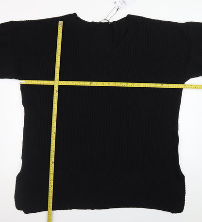 Yours Women's Black Plus Size 22-24 V-Neck Knit Pullover Jumper