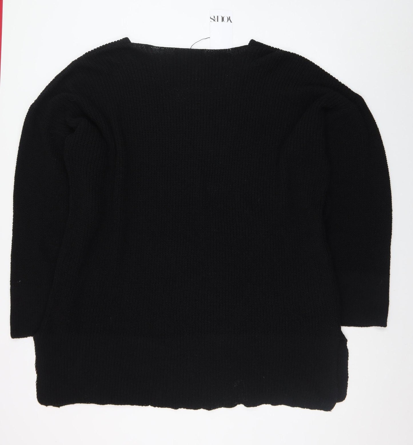 Yours Women's Black Plus Size 22-24 V-Neck Knit Pullover Jumper