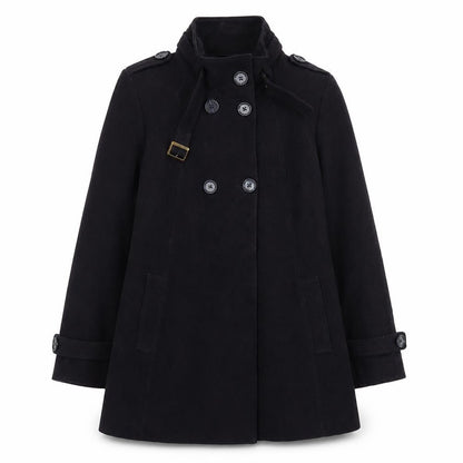 Great Plains Women's Black L Trench Coat Belted Mid-Length Jacket