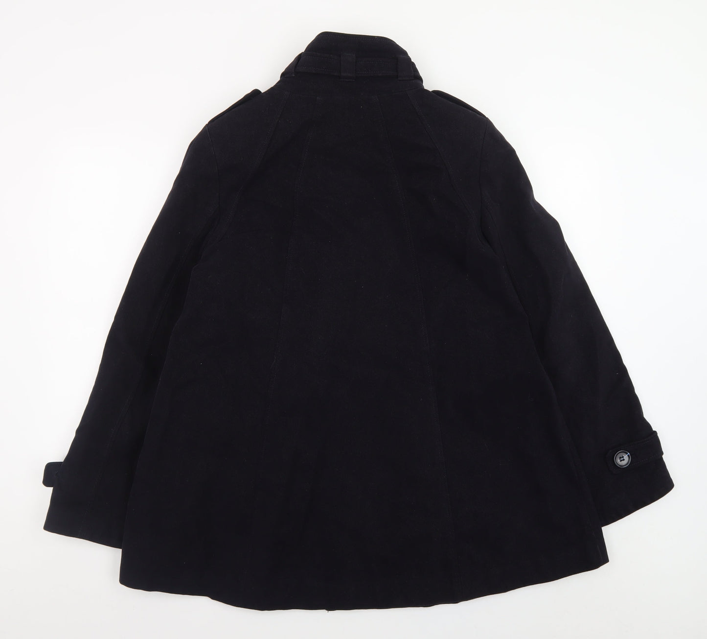 Great Plains Women's Black L Trench Coat Belted Mid-Length Jacket