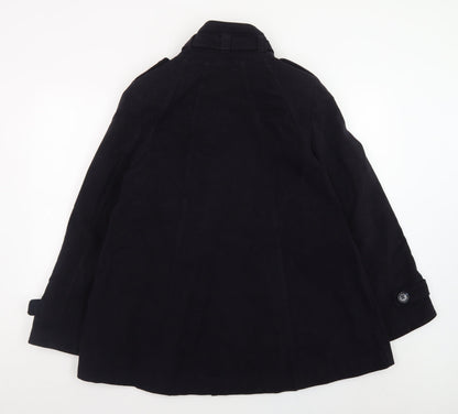 Great Plains Women's Black L Trench Coat Belted Mid-Length Jacket