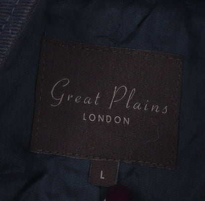 Great Plains Women's Black L Trench Coat Belted Mid-Length Jacket