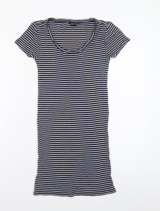 Forever 21 Women's Blue Striped T-Shirt Dress Size S Casual Jersey