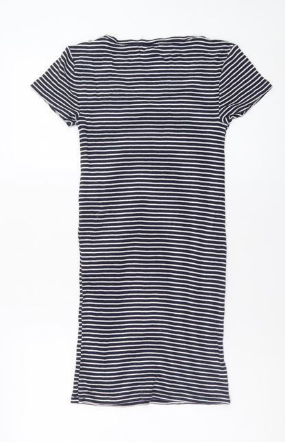 Forever 21 Women's Blue Striped T-Shirt Dress Size S Casual Jersey