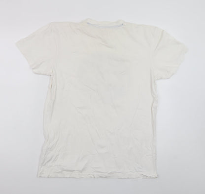 McKenzie Men's White Graphic Short Sleeve Crew Neck T-Shirt Size M