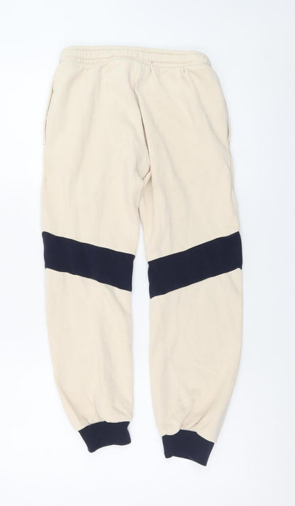 Juicy Couture Girls Beige & Black Jogger Sweatpants Size 10/11 Drawstring Waist