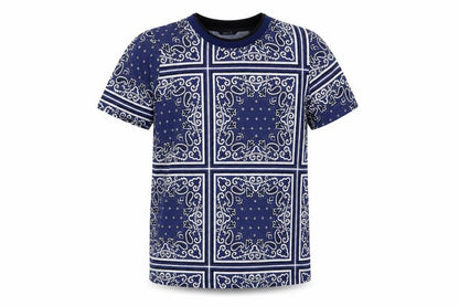 Scotch & Soda Men's Blue Geometric Print Crew Neck T-Shirt Size M