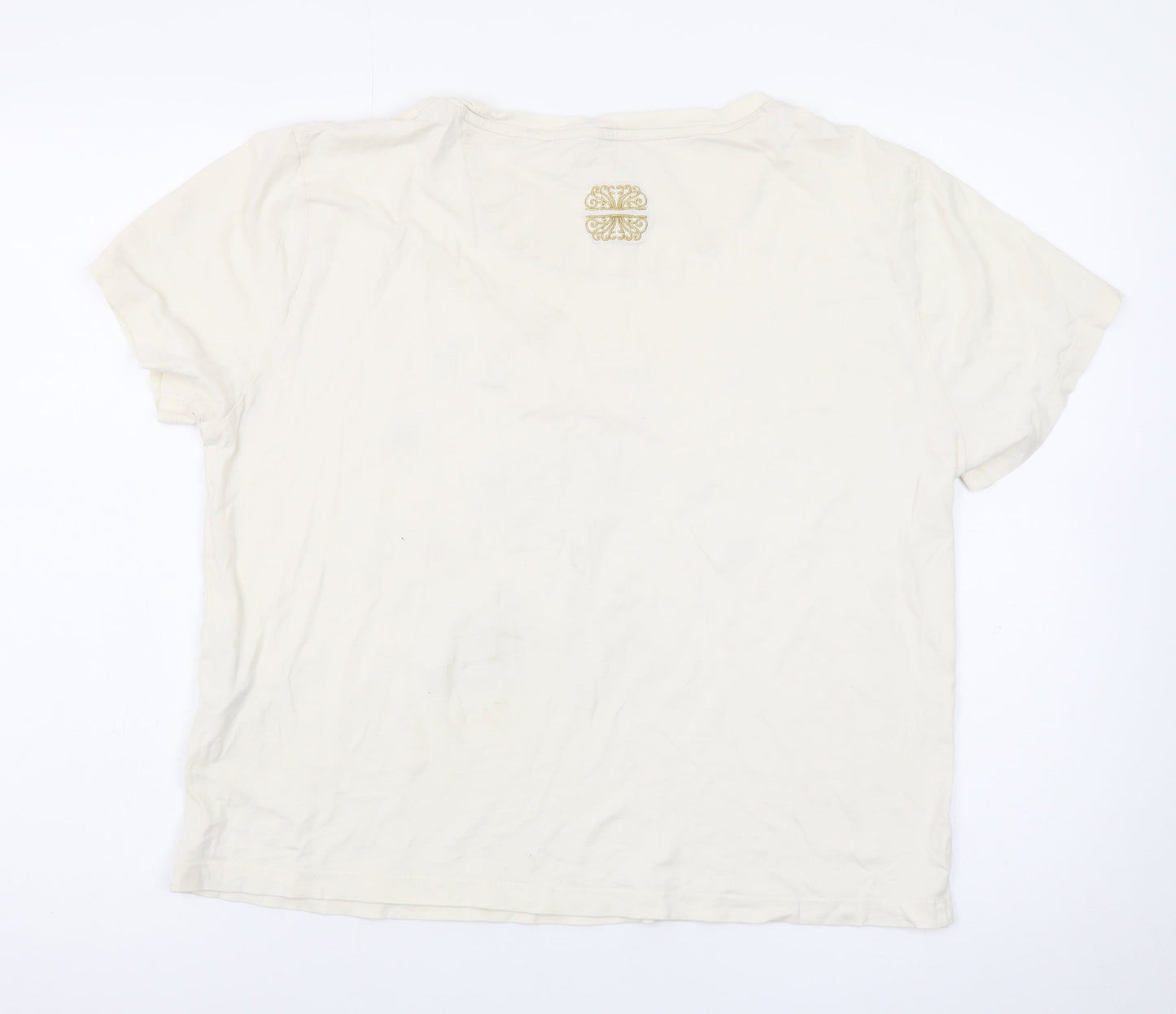 Never Fully Dressed Women’s Beige Animal Graphic Cotton T-Shirt UK 10