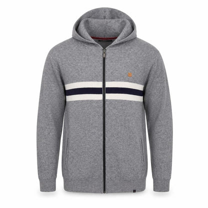 Roberto Torretta Mens Grey Full Zip Hoodie L Viscose Nylon Blend