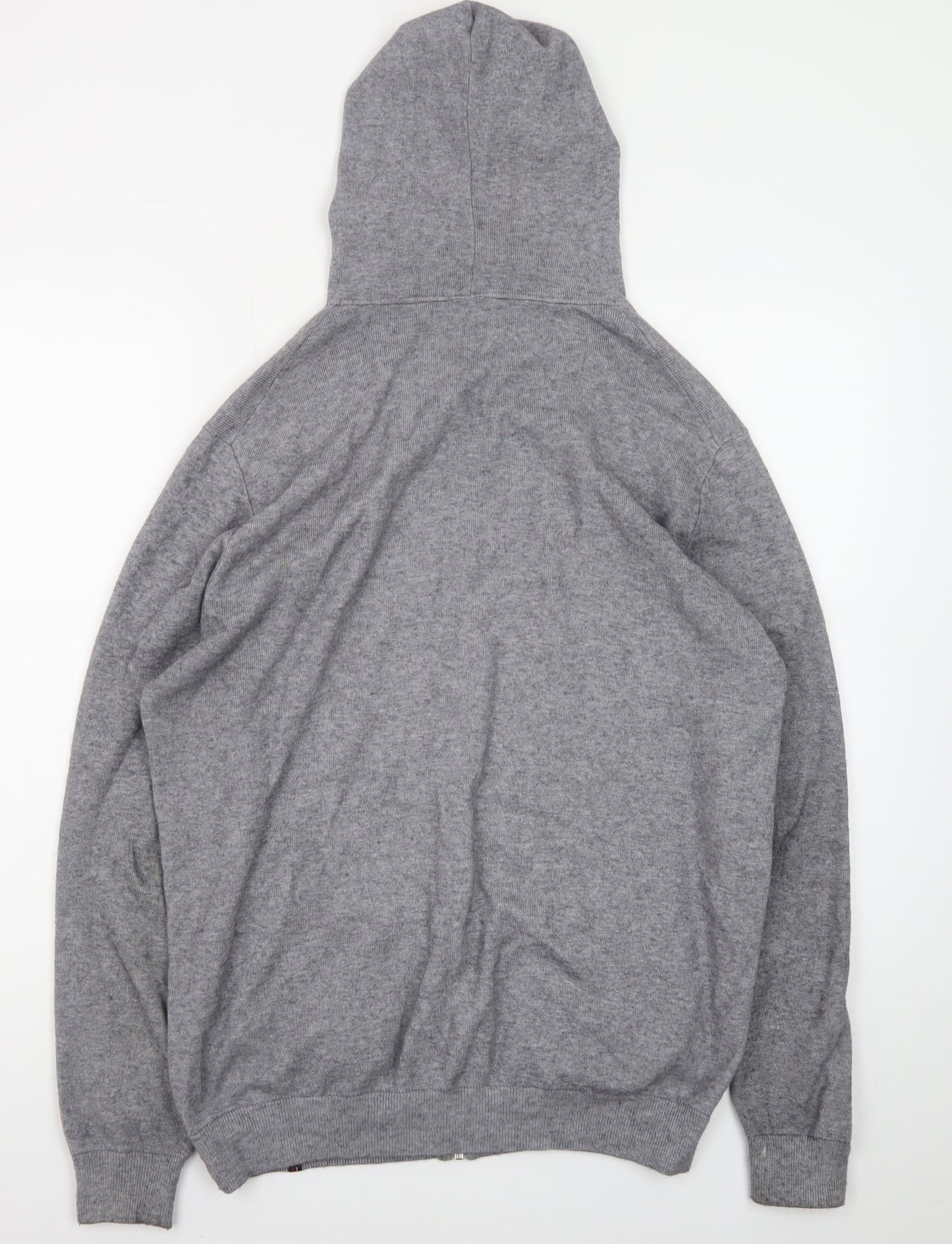 Roberto Torretta Mens Grey Full Zip Hoodie L Viscose Nylon Blend