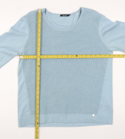 Olsen Womens Blue Cotton Knit Jumper Size 18 Long Sleeve Classic Crew Neck