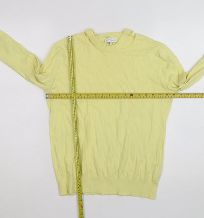 Warehouse Women’s Yellow Cotton Crew Neck Jumper Size 6