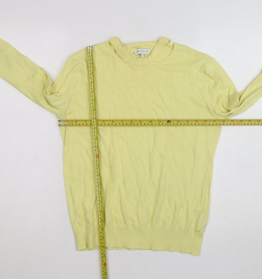 Warehouse Women’s Yellow Cotton Crew Neck Jumper Size 6