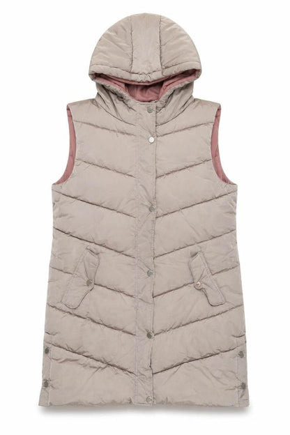 Next Teens Beige Hooded Puffer Waistcoat 12 Years Polyester