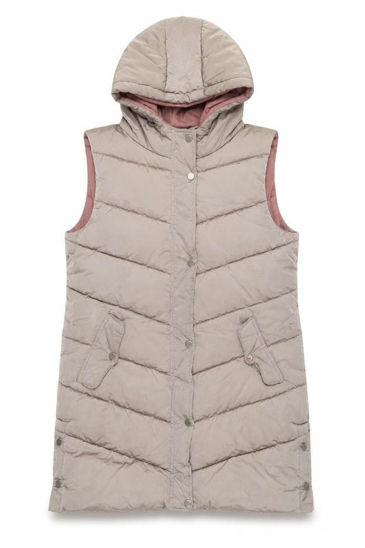Next Teens Beige Hooded Puffer Waistcoat 12 Years Polyester