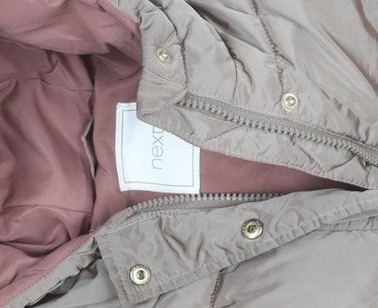 Next Teens Beige Hooded Puffer Waistcoat 12 Years Polyester