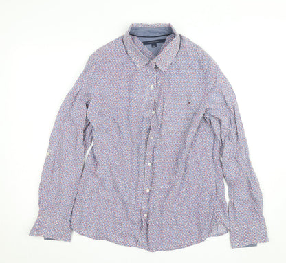 Tommy Hilfiger Men's Multicoloured Floral Cotton Long Sleeve Button-Up Shirt Size L