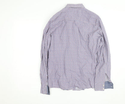 Tommy Hilfiger Men's Multicoloured Floral Cotton Long Sleeve Button-Up Shirt Size L