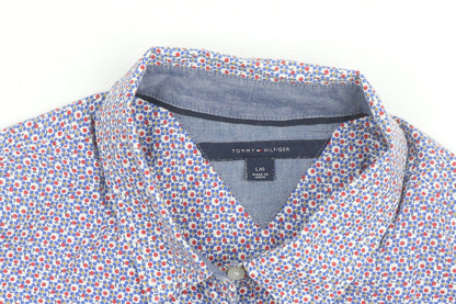 Tommy Hilfiger Men's Multicoloured Floral Cotton Long Sleeve Button-Up Shirt Size L