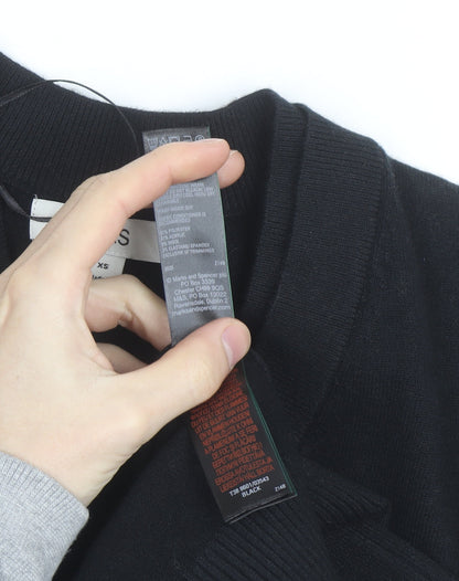 Marks and Spencer Men's Black V-Neck Pullover Jumper XS