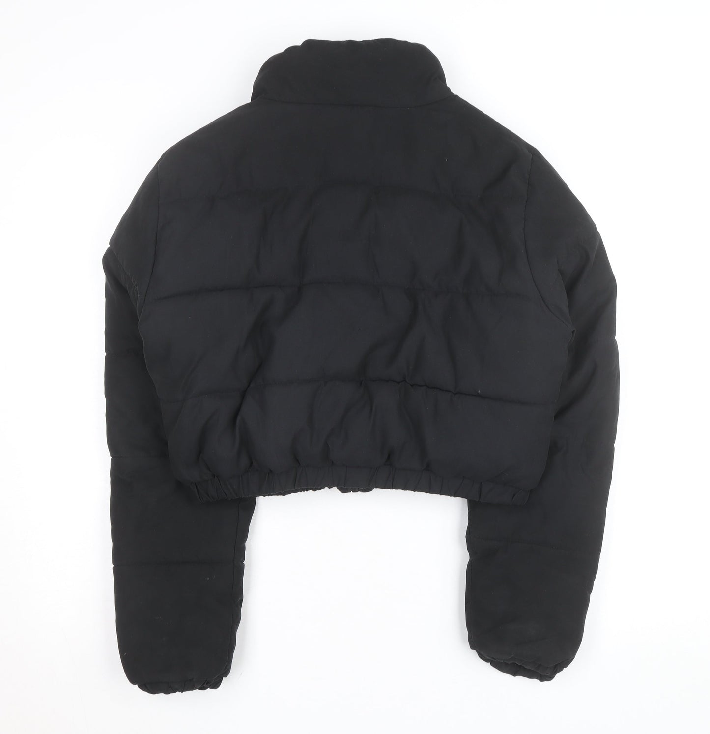 PrettyLittleThing Women's Black Cropped Puffer Jacket Size 10
