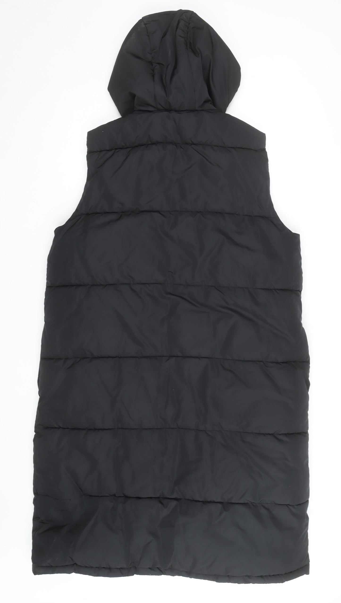 ONLY Women's Black Puffer Hooded Long Sleeveless Waistcoat XL