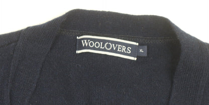 Woolovers Men's Blue Wool Sleeveless Cardigan Vest XL