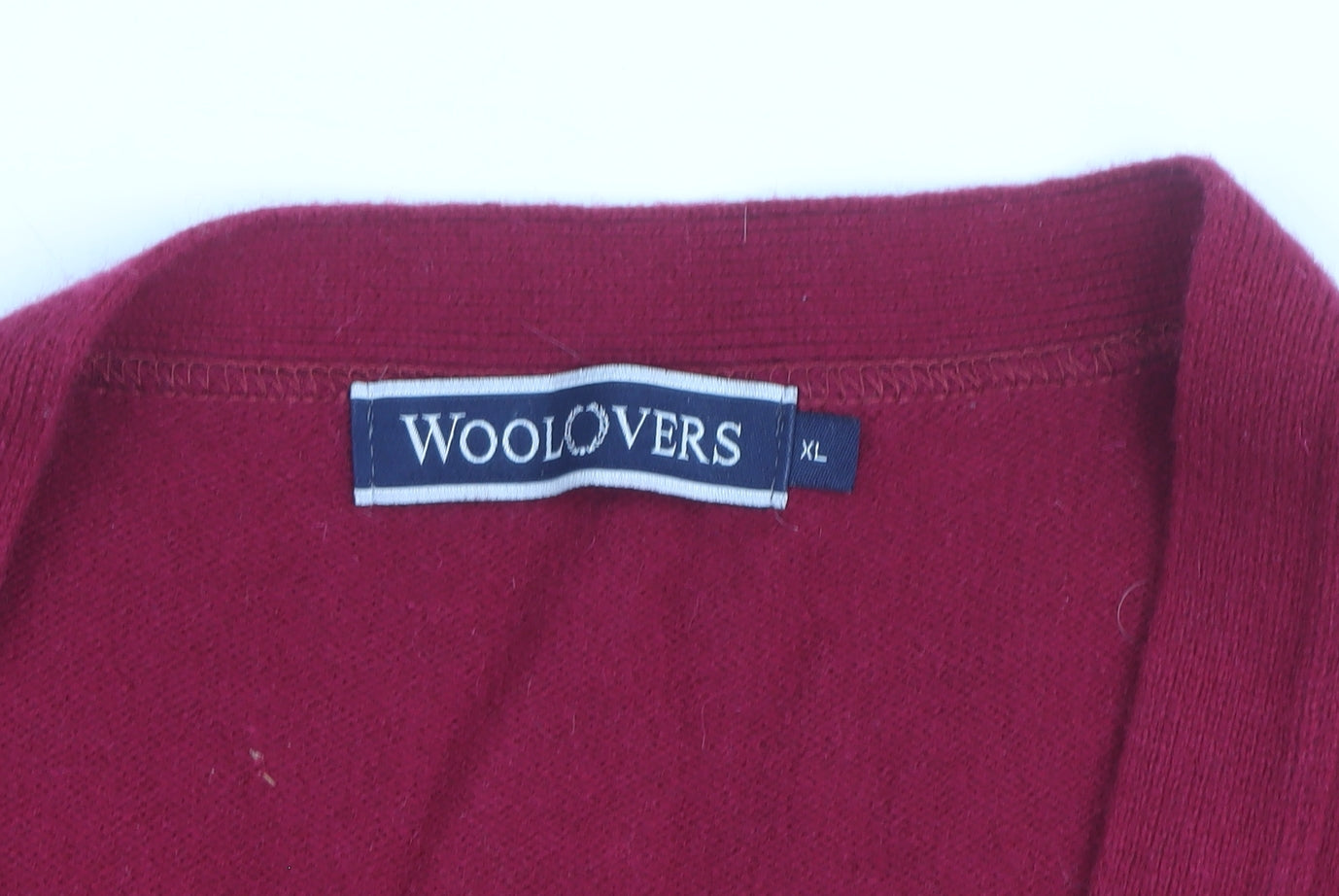 WoolOvers Men's Red Wool Sleeveless Cardigan Vest XL