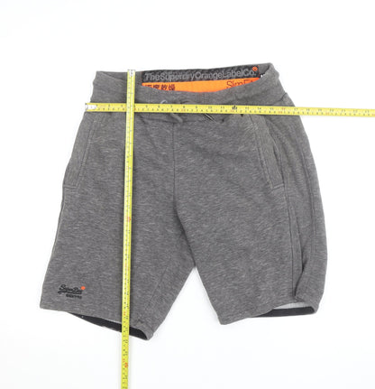 Superdry Men's Grey Slim Fit Sweat Shorts Size M Activewear